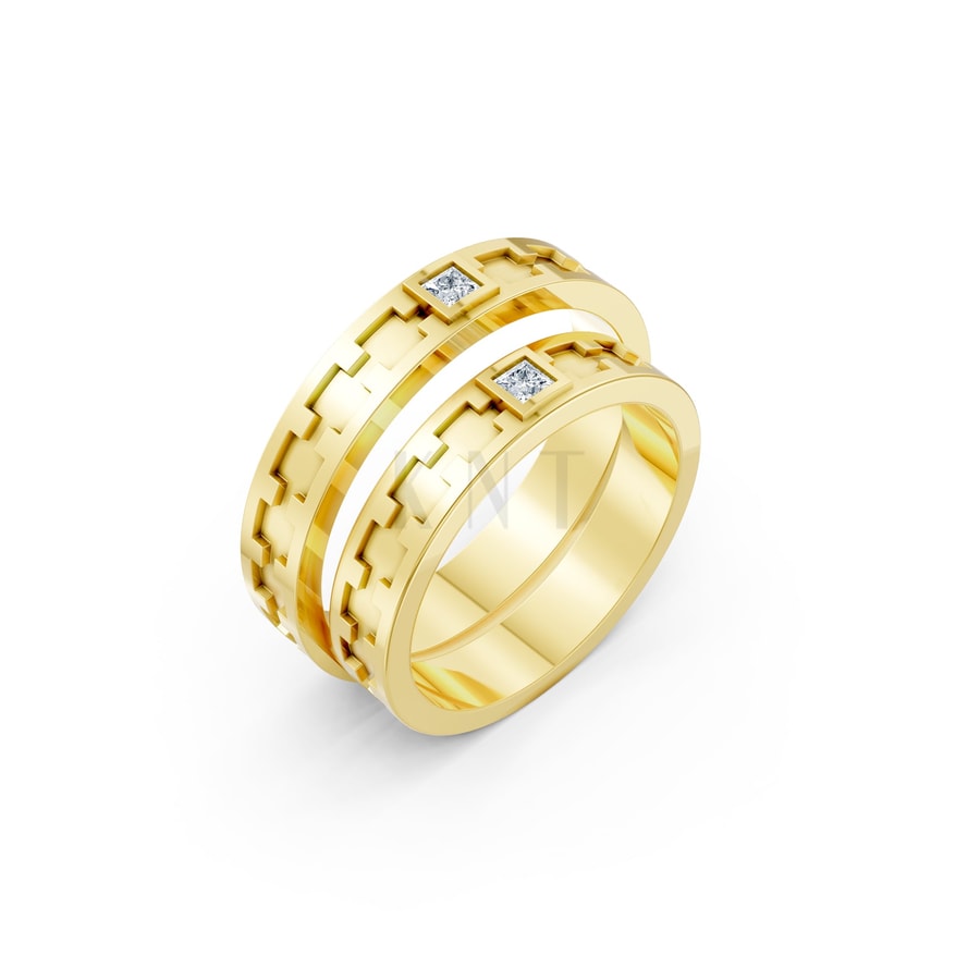 Nhẫn cưới F307 Vàng Gold thiết kế tinh tế, sang trọng