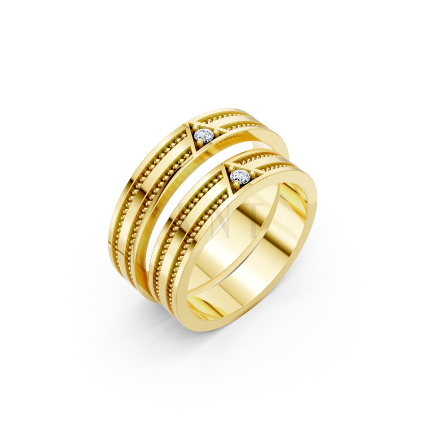 Nhẫn cưới F309 Vàng Gold thiết kế tinh tế, sang trọng