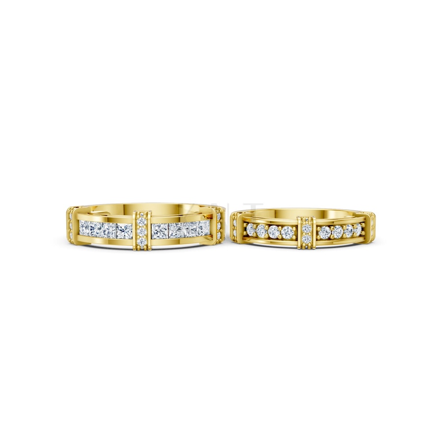 Nhẫn cưới F318 Vàng Gold thiết kế tinh xảo, độc đáo