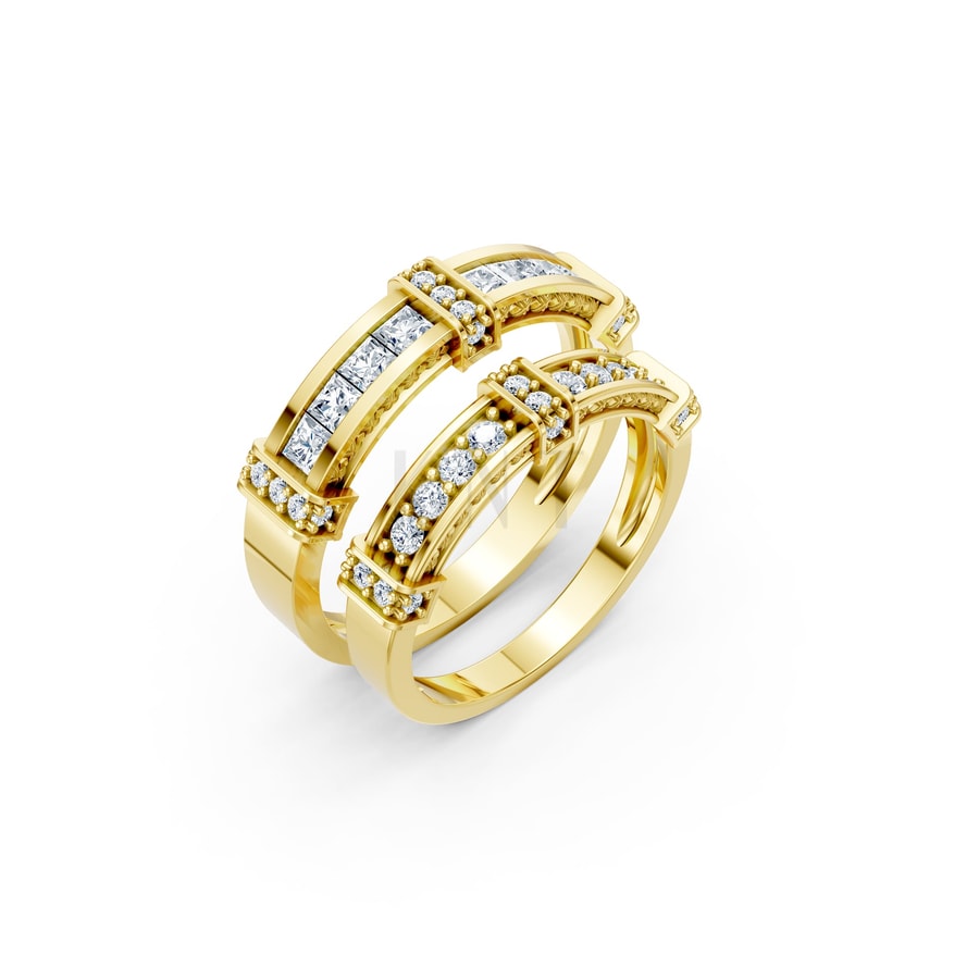 Nhẫn cưới F318 Vàng Gold thiết kế tinh tế, sang trọng