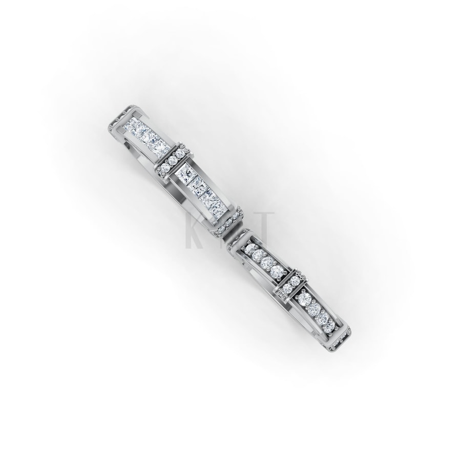 Nhẫn cưới F318 vàng trắng White Gold kiểu dáng cá tính, hiện đại