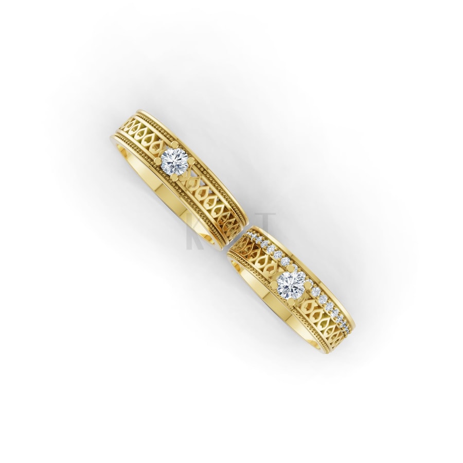 Nhẫn cưới F320 Vàng Gold thiết kế phá cách, sang trọng