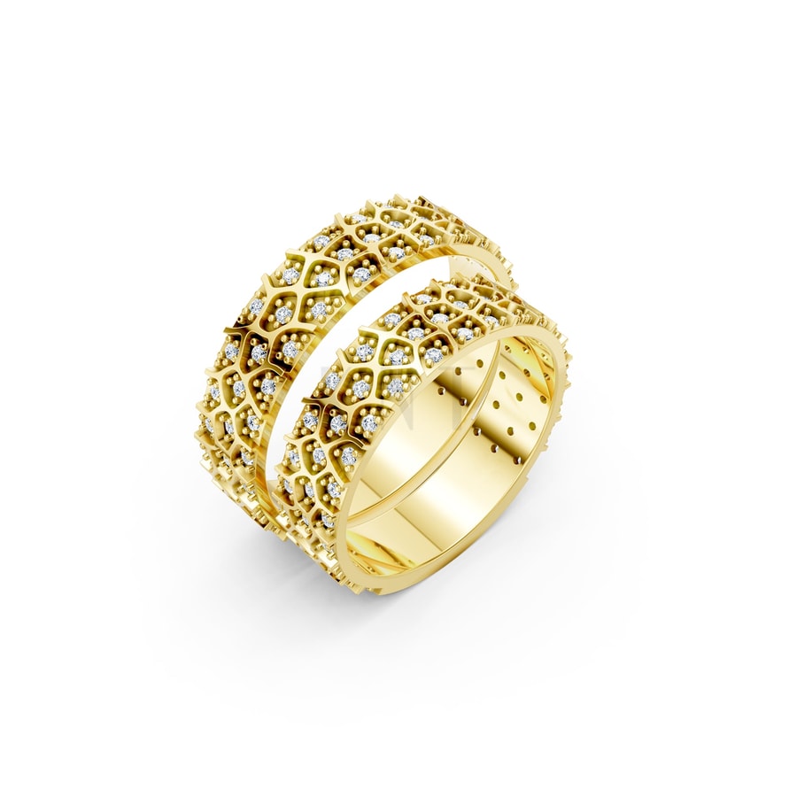 Nhẫn cưới F322 Vàng Gold thiết kế tinh tế, sang trọng