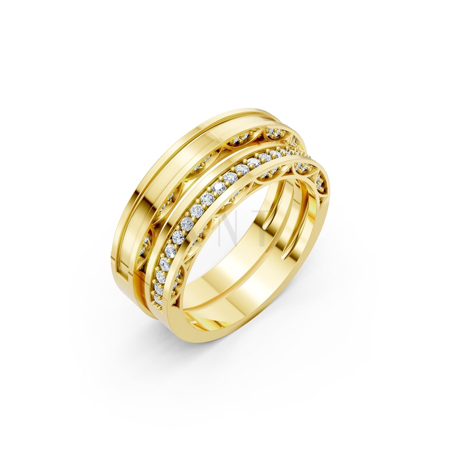 Nhẫn cưới F323 Vàng Gold thiết kế tinh tế, sang trọng
