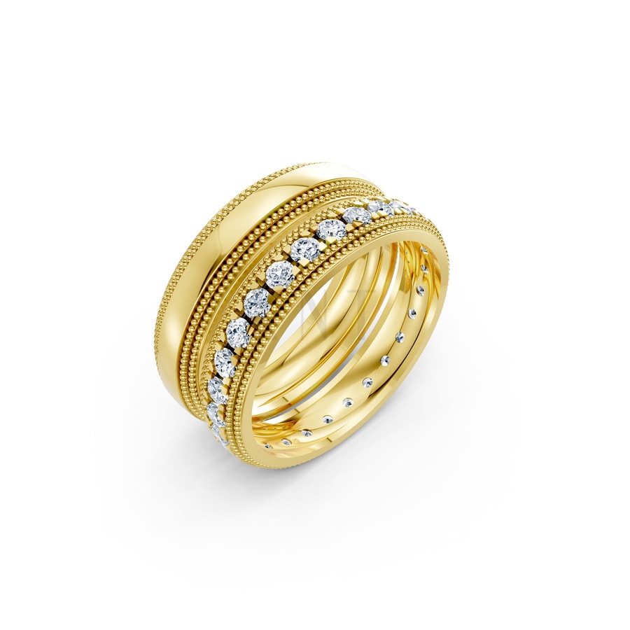 Nhẫn cưới F99 Vàng Gold thiết kế tinh tế, sang trọng