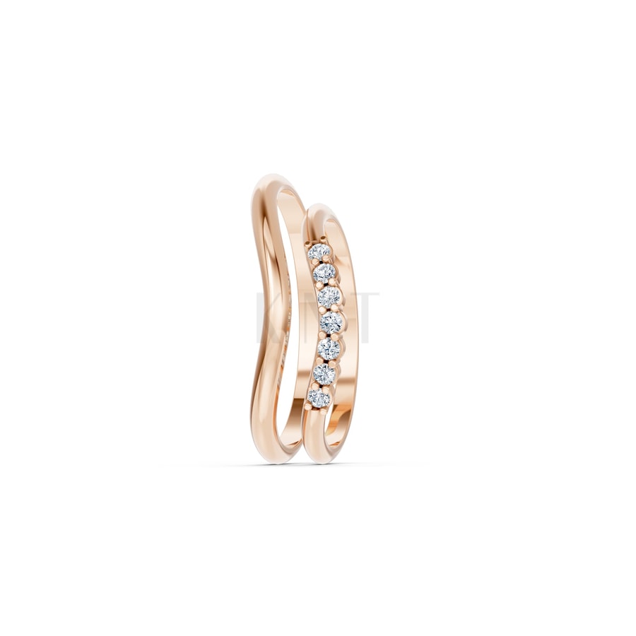 Nhẫn cưới H101 vàng hồng Rose Gold phong cách trẻ trung, nổi bật
