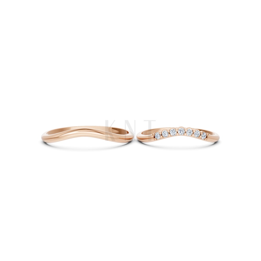 Nhẫn cưới H101 vàng hồng Rose Gold thiết kế đối xứng, phong cách, ấn tượng