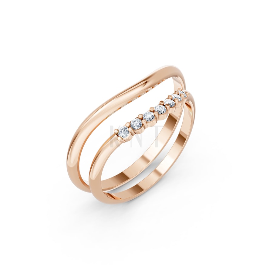 Nhẫn cưới H101 vàng hồng Rose Gold họa tiết ấn tượng, cá tính