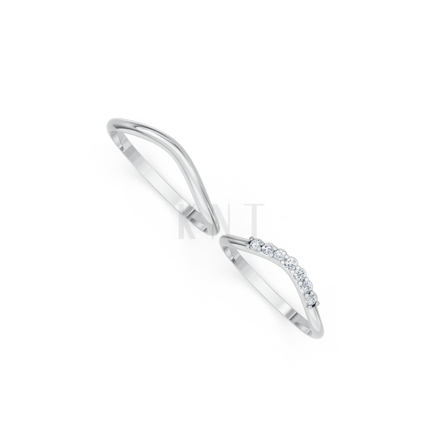 Nhẫn cưới H101 vàng trắng White Gold kiểu dáng cá tính, hiện đại