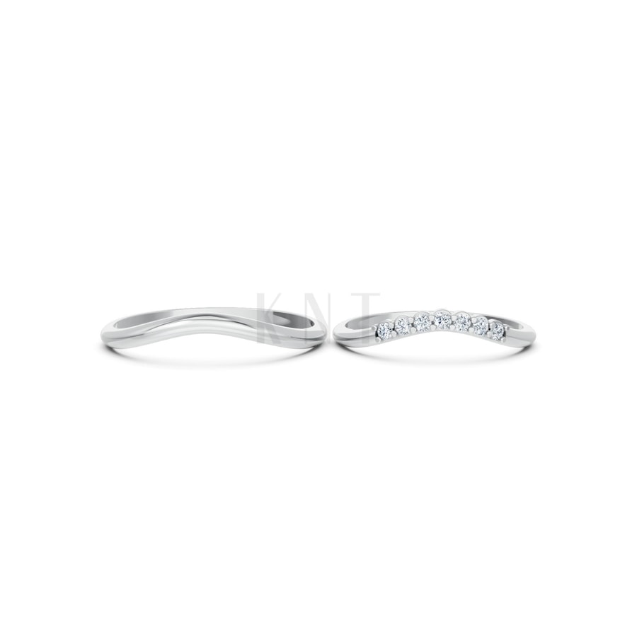 Nhẫn cưới H101 vàng trắng White Gold thiết kế trẻ trung, hiện đại