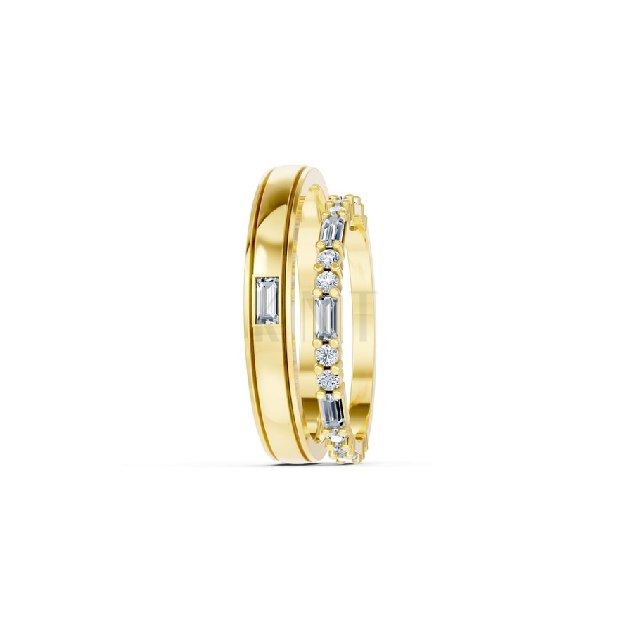 Nhẫn cưới H107 Vàng Gold thiết kế phá cách, sang trọng