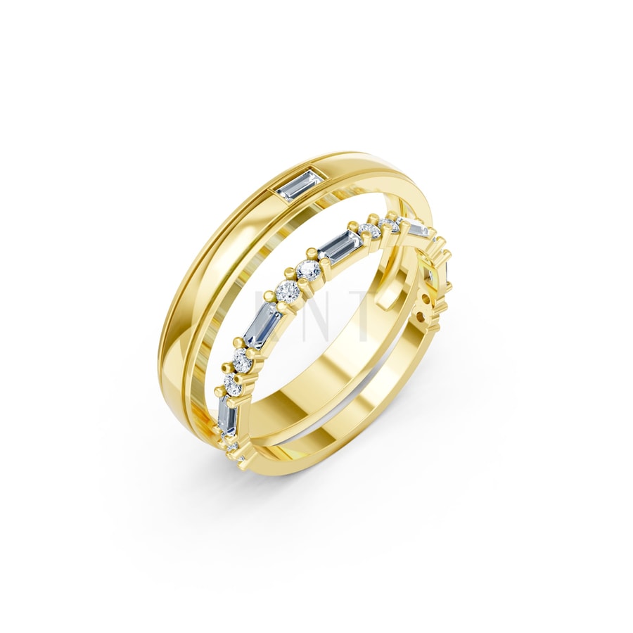 Nhẫn cưới H107 Vàng Gold thiết kế tinh tế, sang trọng