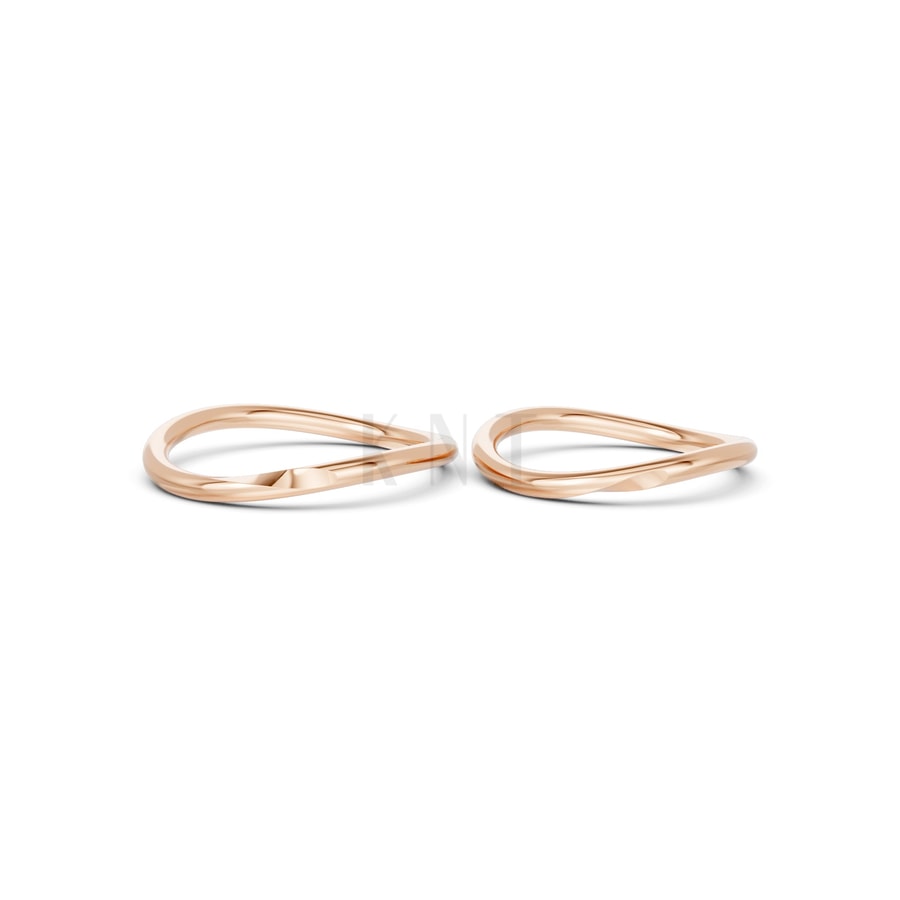 Nhẫn cưới H83 vàng hồng Rose Gold thiết kế đối xứng, phong cách, ấn tượng