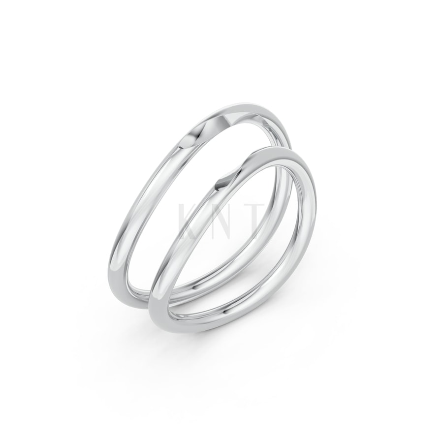 Nhẫn cưới H83 vàng trắng White Gold kiểu dáng hiện đại, nổi bật