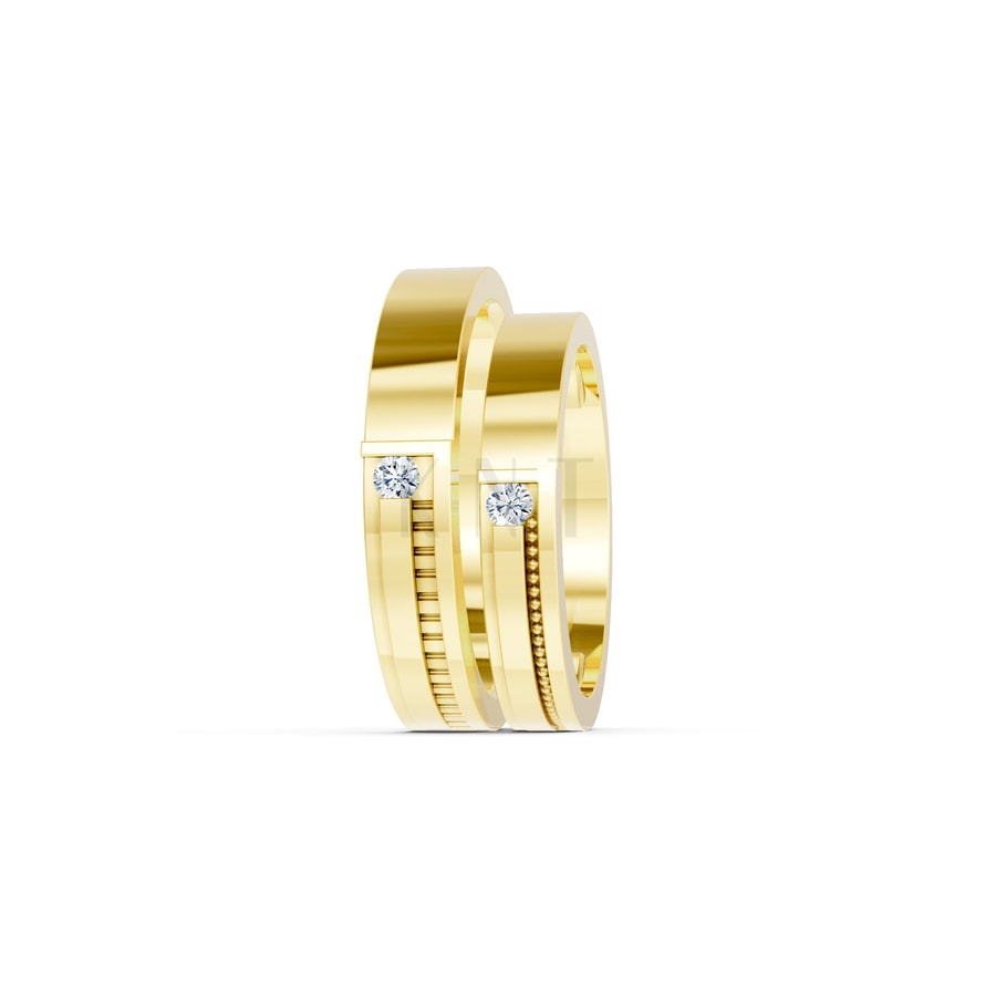 Nhẫn cưới K22 Vàng Gold vàng 10K/14K/18K/607 cao cấp, thanh lịch