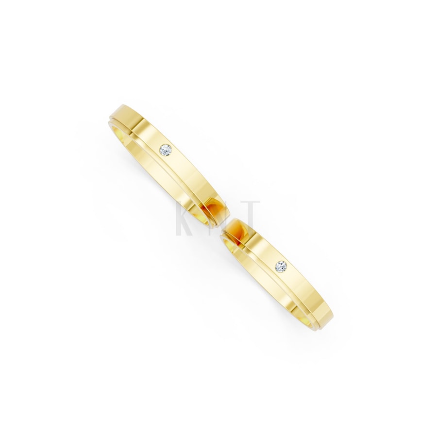 Nhẫn cưới kim cương TG5 Vàng Gold vàng 10K/14K/18K/607 cao cấp, thanh lịch