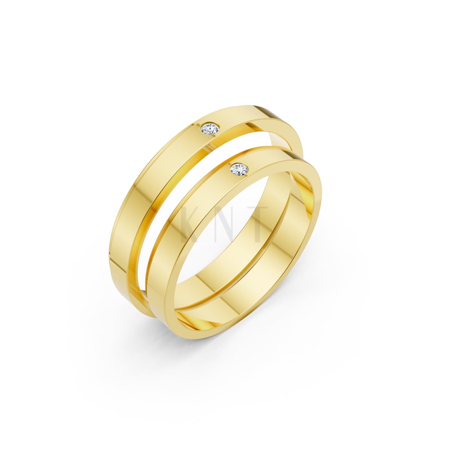 Nhẫn cưới kim cương TG5 Vàng Gold thiết kế tinh tế, sang trọng