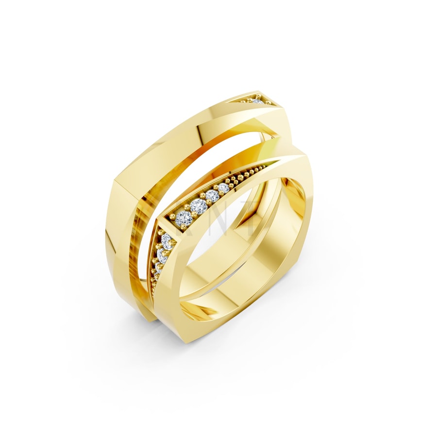 Nhẫn cưới S217 Vàng Gold thiết kế tinh tế, sang trọng