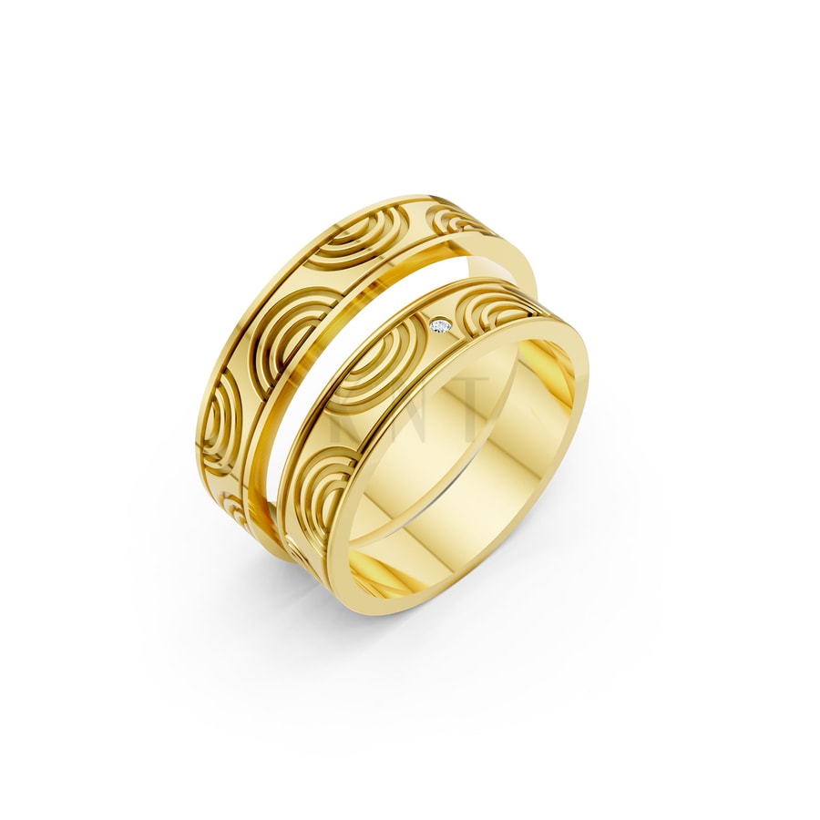 Nhẫn cưới S221 Vàng Gold thiết kế tinh tế, sang trọng