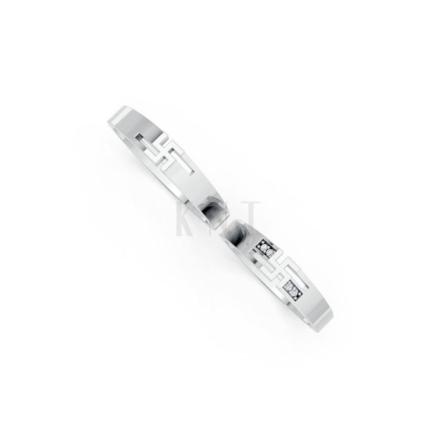 Nhẫn cưới S222 vàng trắng White Gold thiết kế trẻ trung, hiện đại