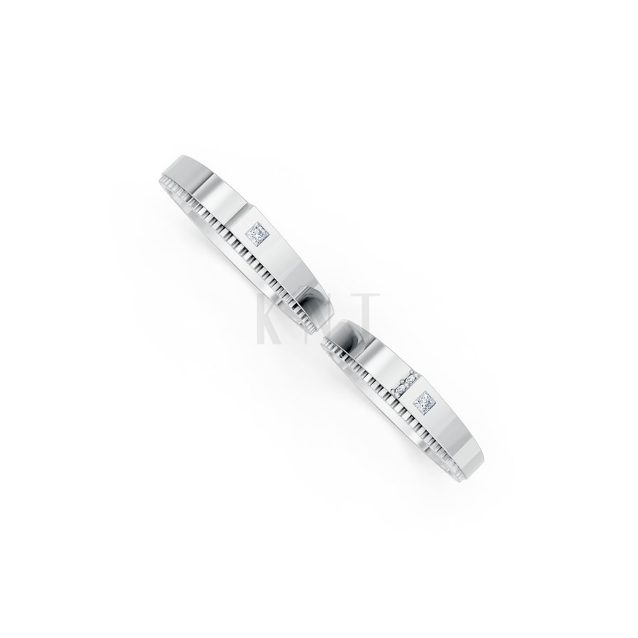 Nhẫn cưới S226 vàng trắng White Gold kiểu dáng cá tính, hiện đại