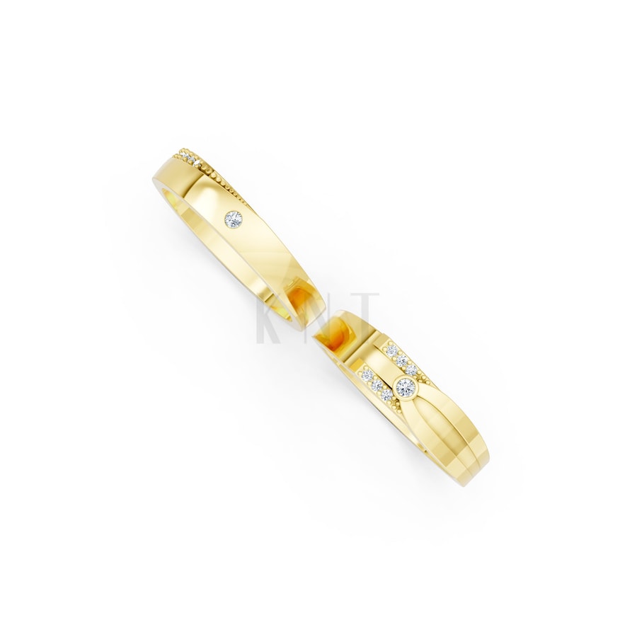 Nhẫn cưới S227 Vàng Gold vàng 10K/14K/18K/607 cao cấp, thanh lịch
