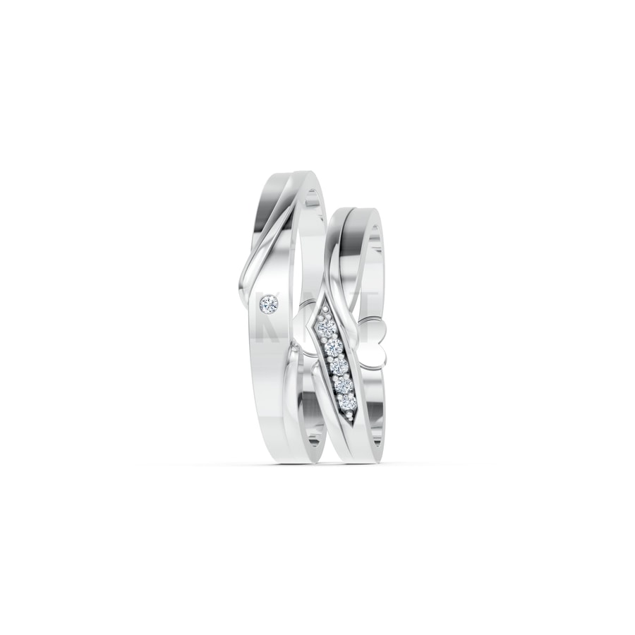 Nhẫn cưới S231 vàng trắng White Gold thiết kế trẻ trung, hiện đại