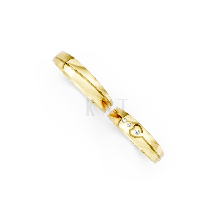 Nhẫn cưới S233 Vàng Gold thiết kế phá cách, sang trọng