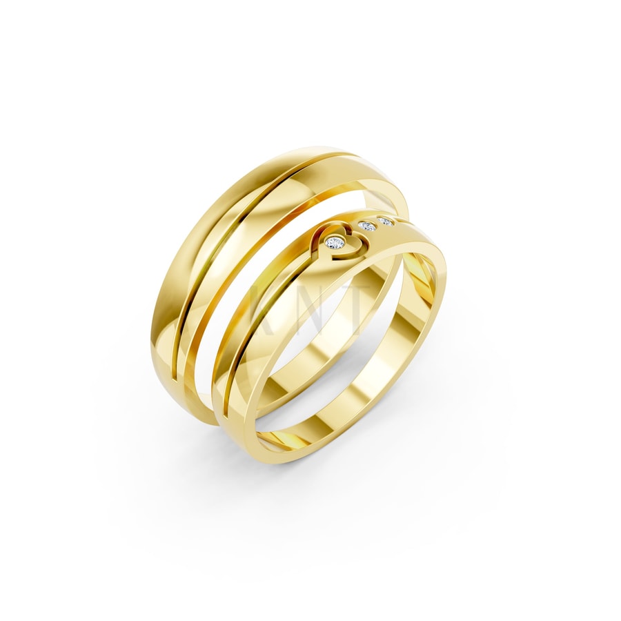 Nhẫn cưới S233 Vàng Gold thiết kế tinh tế, sang trọng