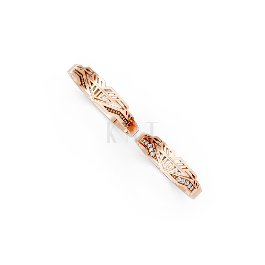 Nhẫn cưới S238 vàng hồng Rose Gold phong cách trẻ trung, nổi bật