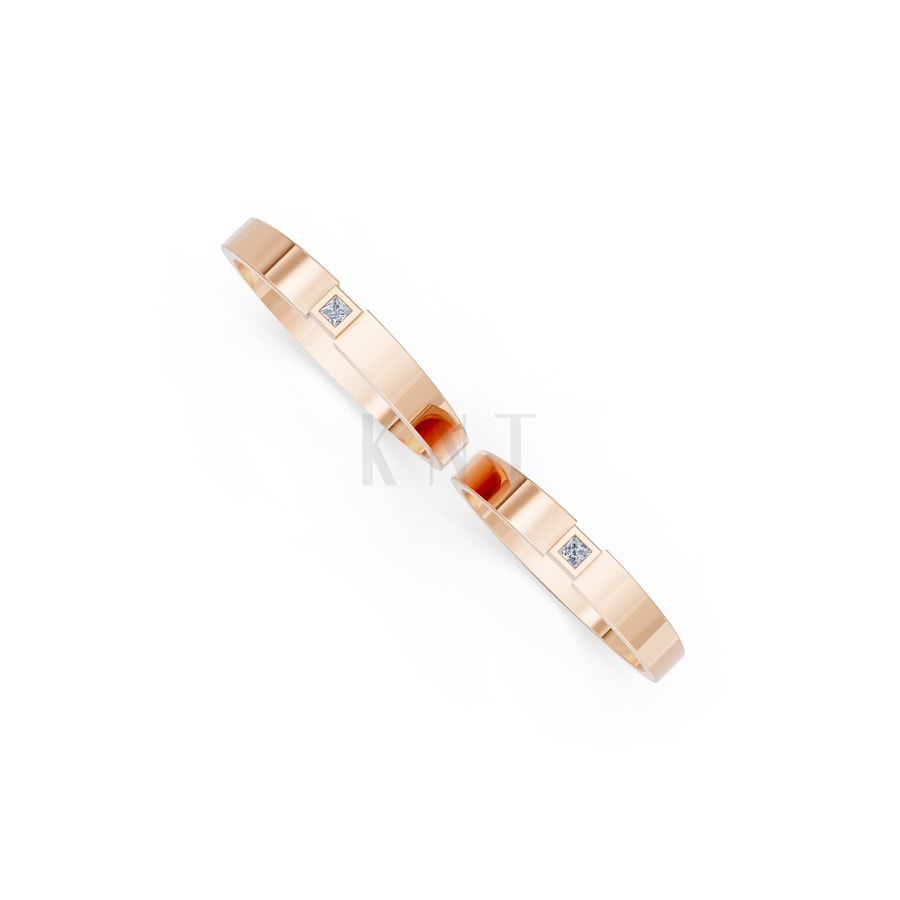 Nhẫn cưới TG2 vàng hồng Rose Gold vàng đẹp, kiểu dáng trẻ trung, độc đáo