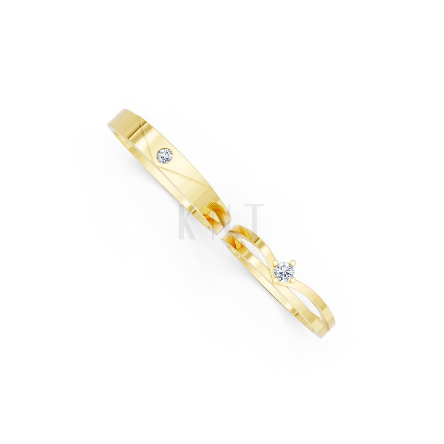 Nhẫn cưới TG21 Vàng Gold thiết kế phá cách, sang trọng