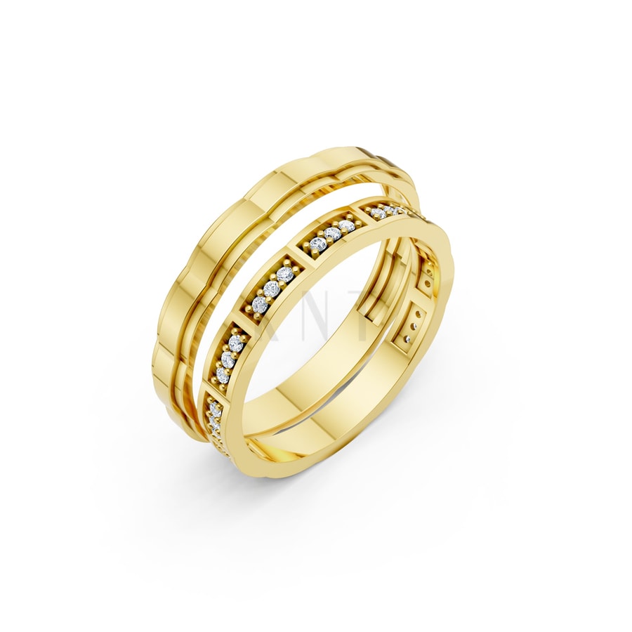 Nhẫn cưới TG23 Vàng Gold thiết kế tinh tế, sang trọng