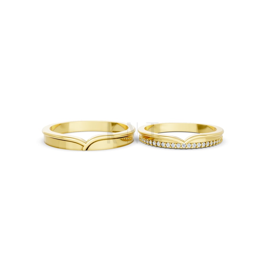 Nhẫn cưới TG4 Vàng Gold vàng 10K/14K/18K/607 cao cấp, thanh lịch