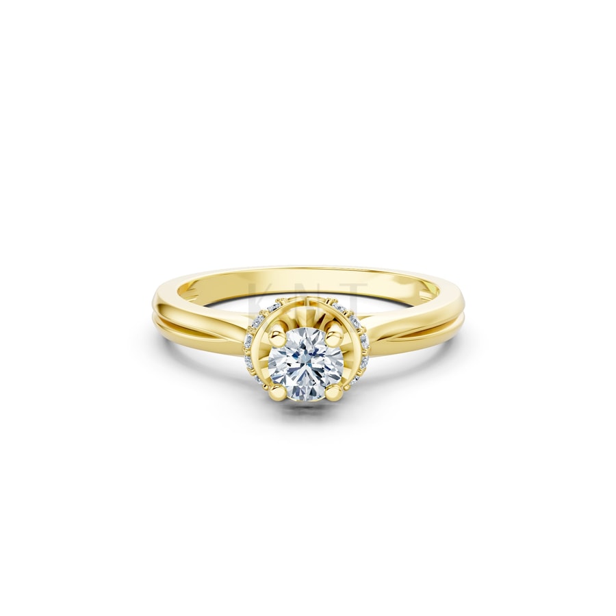 Nhẫn đính hôn R452 Vàng Gold vàng 10K/14K/18K/607 cao cấp, thanh lịch