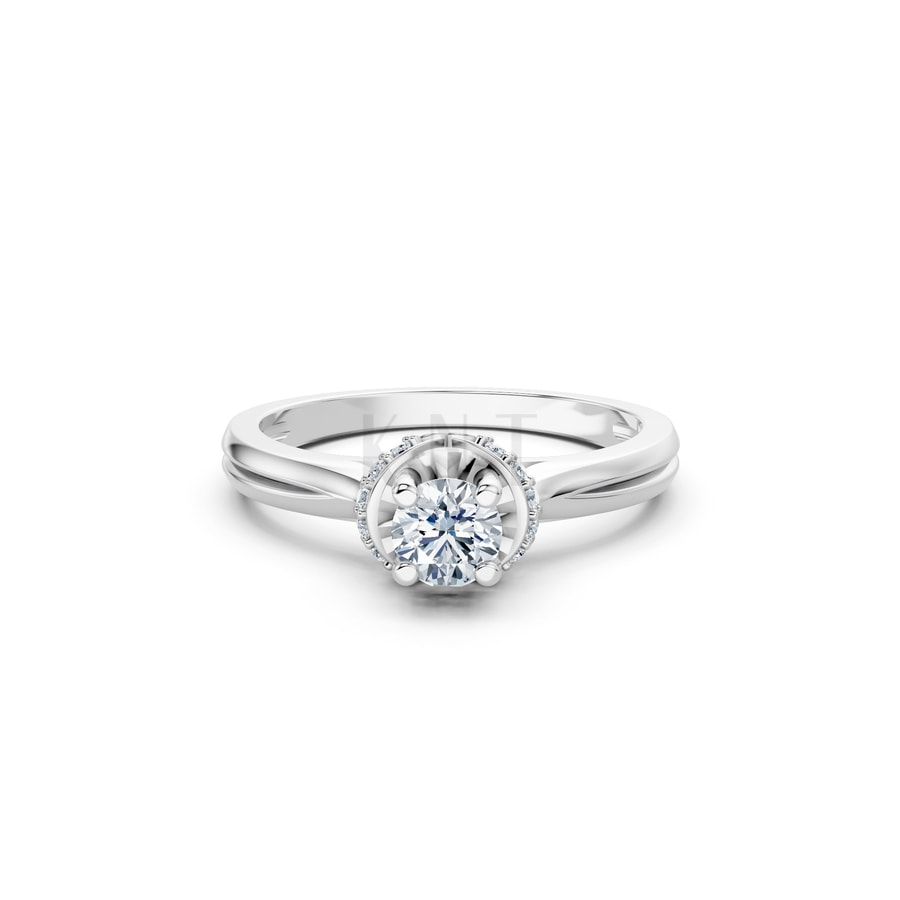 Nhẫn đính hôn R452 vàng trắng White Gold vàng sáng, đường nét sắc sảo, tinh tế