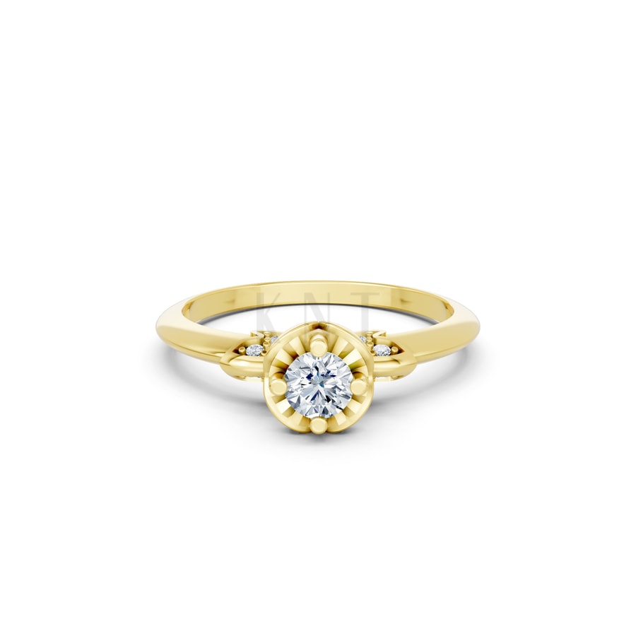 Nhẫn đính hôn R468 Vàng Gold vàng 10K/14K/18K/607 cao cấp, thanh lịch