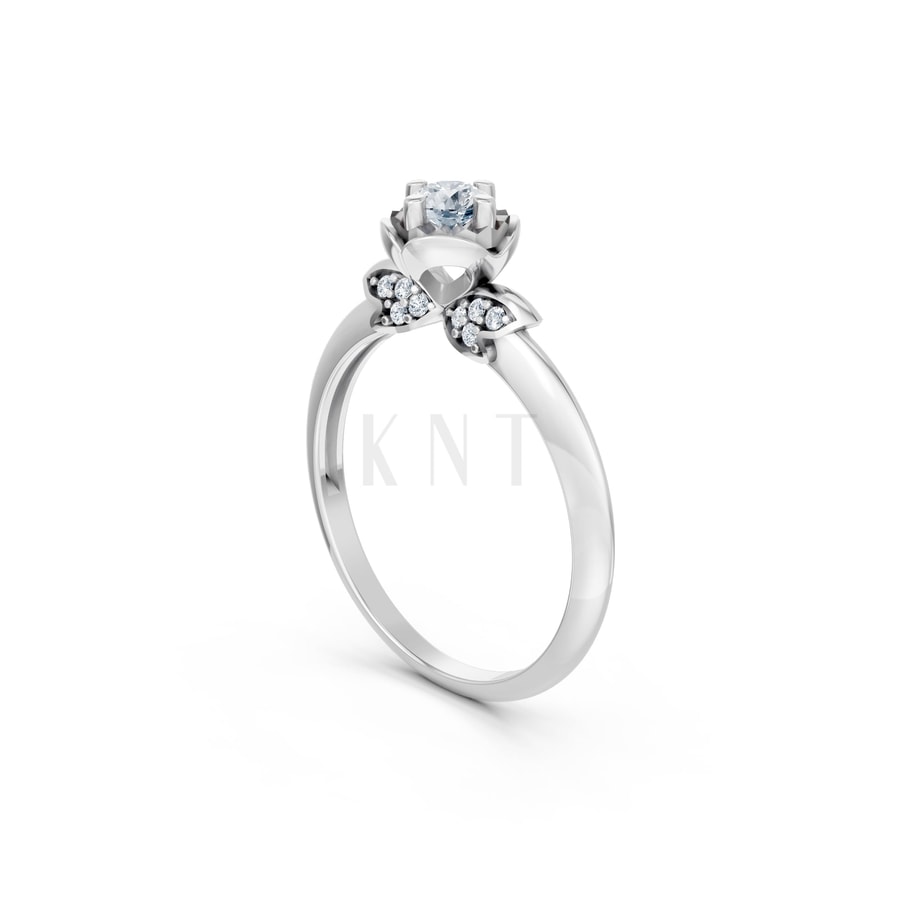 Nhẫn đính hôn R468 vàng trắng White Gold kiểu dáng cá tính, hiện đại