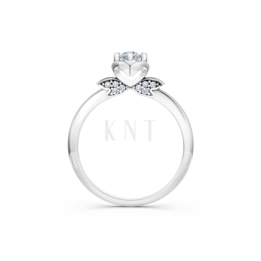 Nhẫn đính hôn R468 vàng trắng White Gold vàng sáng, đường nét sắc sảo, tinh tế