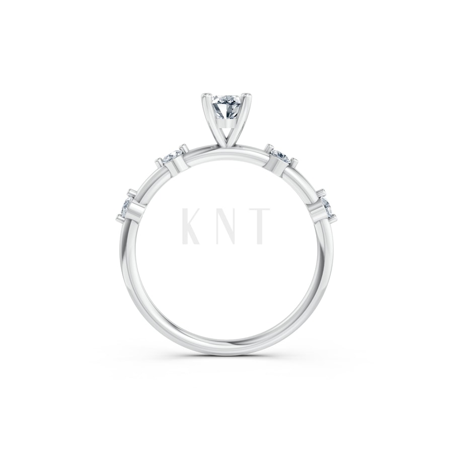 NHẪN NỮ AMERICAN STYLE – RNN53 vàng trắng White Gold thiết kế trẻ trung, hiện đại