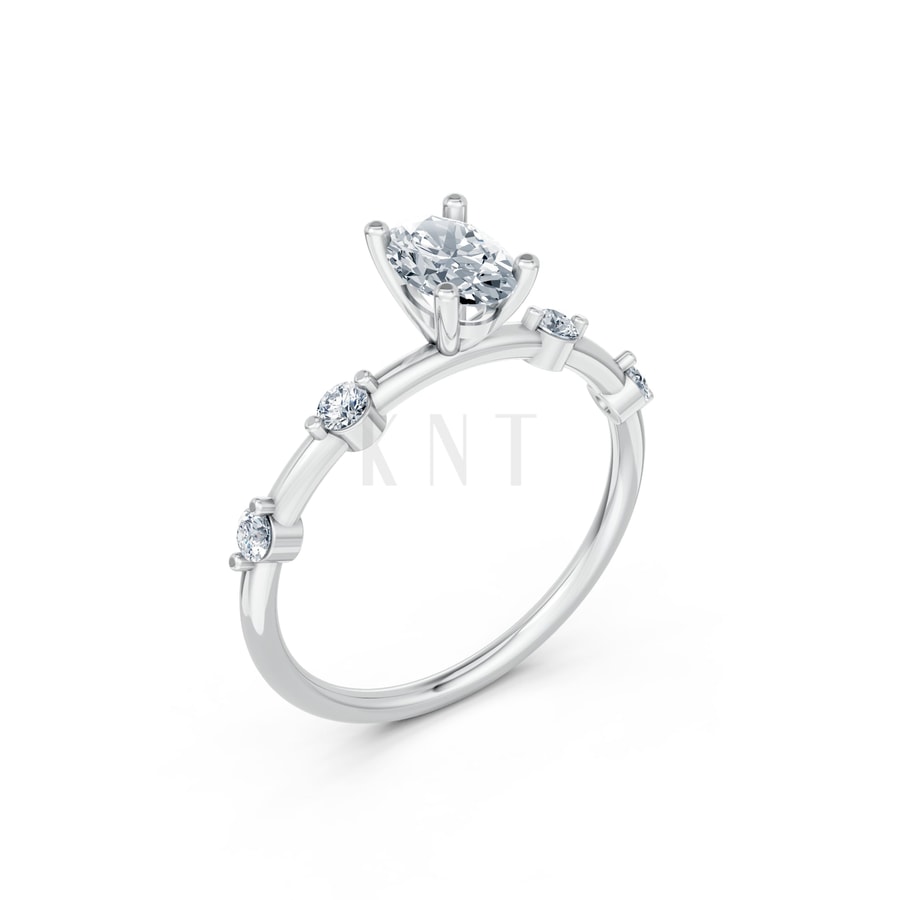 NHẪN NỮ AMERICAN STYLE – RNN53 vàng trắng White Gold kiểu dáng hiện đại, nổi bật