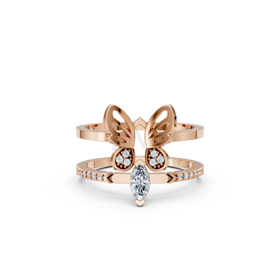 Nhẫn Nữ American Style RNN60 vàng hồng Rose Gold thiết kế đối xứng, phong cách, ấn tượng