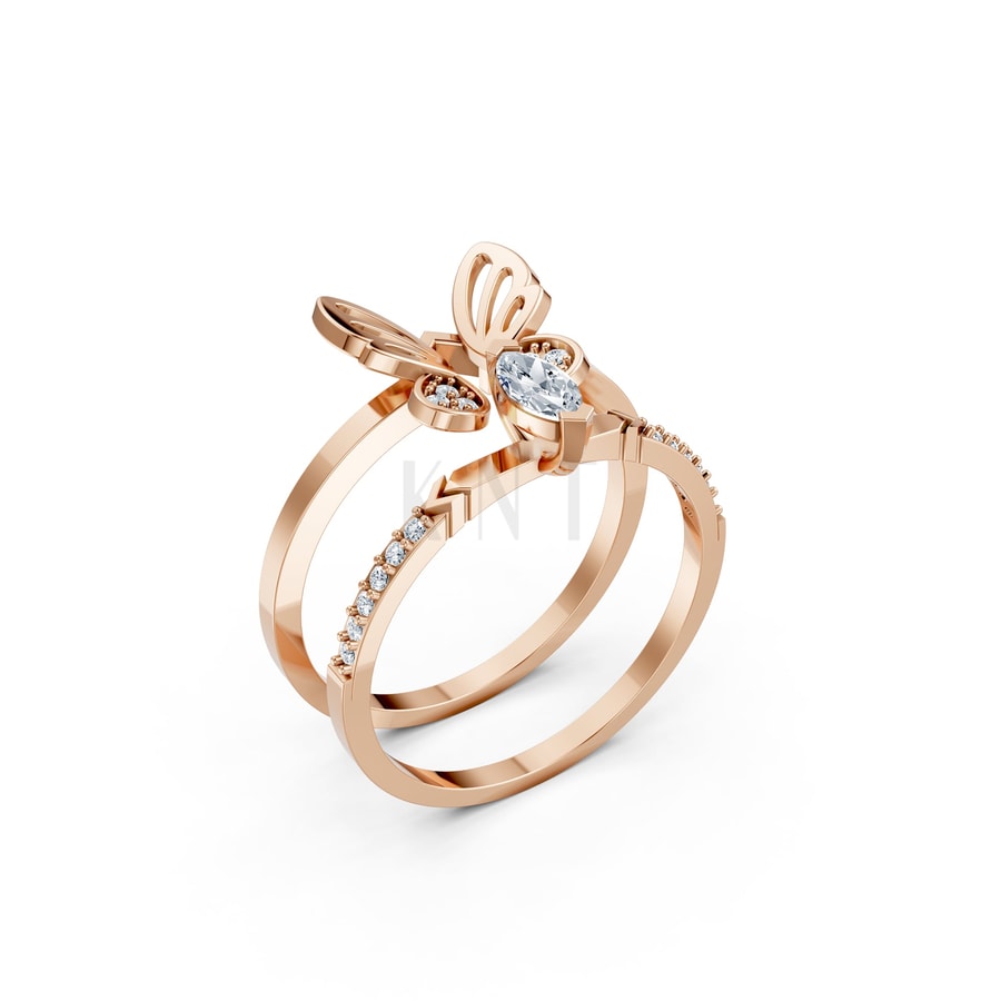 Nhẫn Nữ American Style RNN60 vàng hồng Rose Gold họa tiết ấn tượng, cá tính