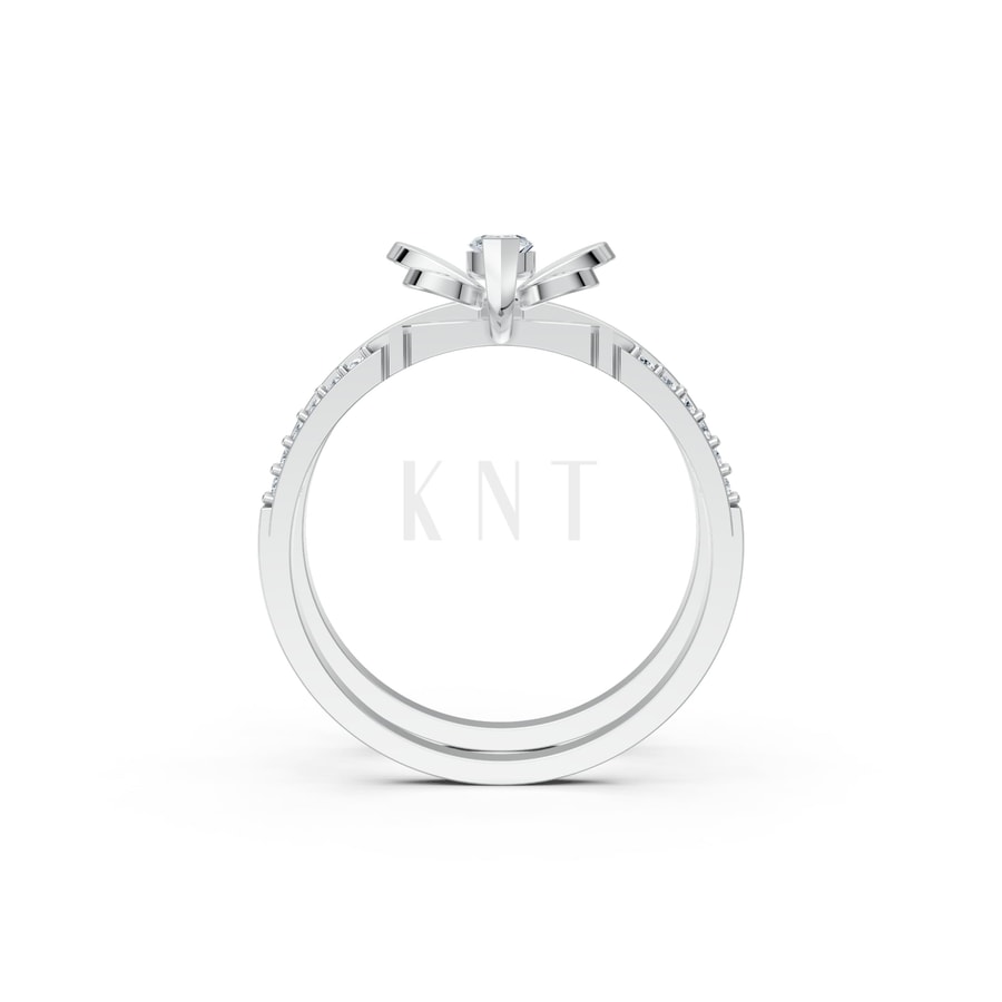 Nhẫn Nữ American Style RNN60 vàng trắng White Gold vàng sáng, đường nét sắc sảo, tinh tế