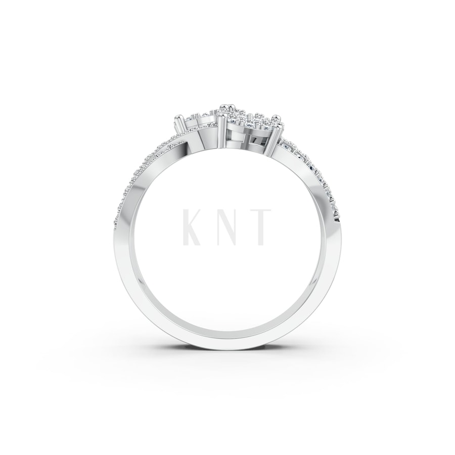 NHẪN NỮ EURO STYLE – RNN32 vàng trắng White Gold kiểu dáng cá tính, hiện đại