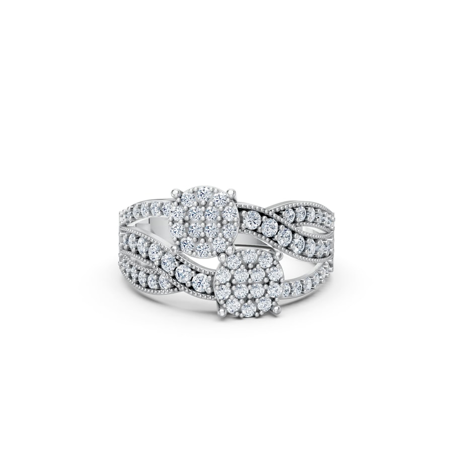 NHẪN NỮ EURO STYLE – RNN32 vàng trắng White Gold thiết kế trẻ trung, hiện đại