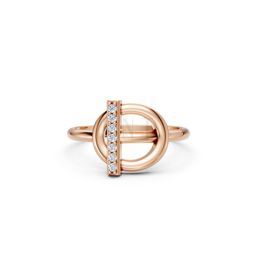 Nhẫn Nữ EURO Style RNN33 vàng hồng Rose Gold thiết kế đối xứng, phong cách, ấn tượng