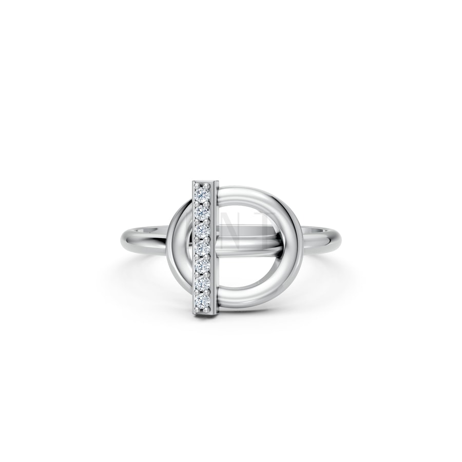 Nhẫn Nữ EURO Style RNN33 vàng trắng White Gold thiết kế trẻ trung, hiện đại