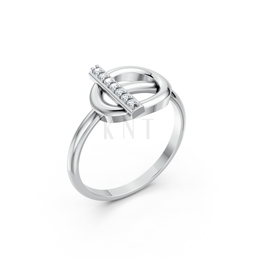 Nhẫn Nữ EURO Style RNN33 vàng trắng White Gold kiểu dáng hiện đại, nổi bật