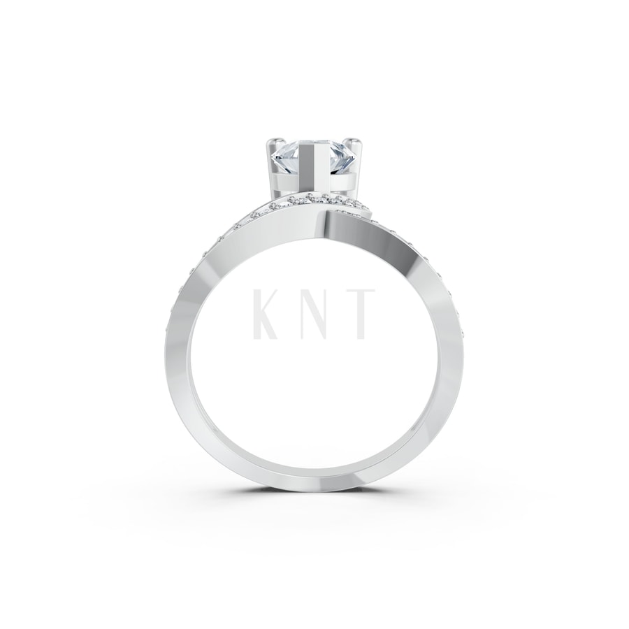 Nhẫn Nữ EURO Style RNN34 vàng trắng White Gold kiểu dáng cá tính, hiện đại